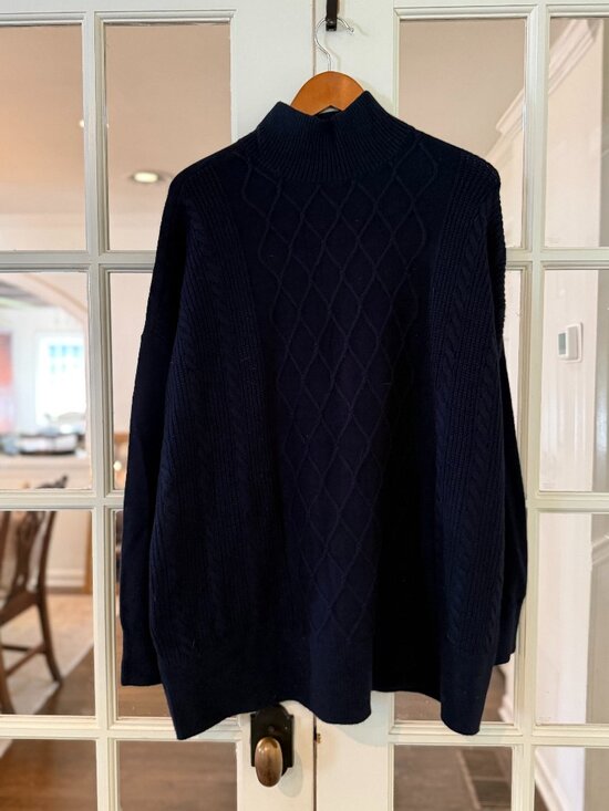 LOFT Sweaters - Loft oversized cable knit sweater M Navy Blue